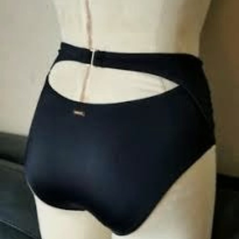 Victoria’s Secret high-waist open back black bikini bottom